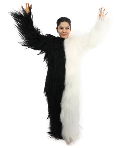 HPO Teen Extreme Hairy Person Two Part Costume, Mask and Bundle Set - Full-Body Hair Suit Extra-Long Costume Wig for Halloween, Cosplay & Parties - Multiple Color Options