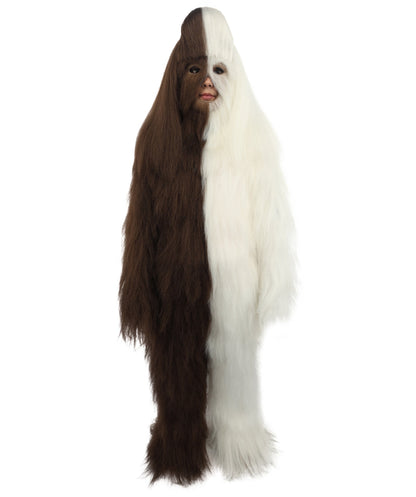 HPO Teen Extreme Hairy Person Two Part Costume, Mask and Bundle Set - Full-Body Hair Suit Extra-Long Costume Wig for Halloween, Cosplay & Parties - Multiple Color Options