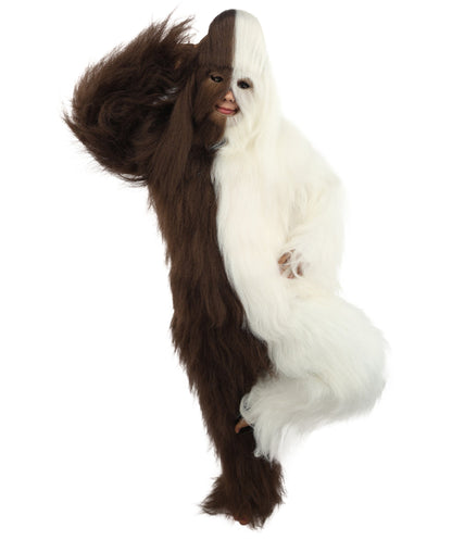 HPO Teen Extreme Hairy Person Two Part Costume, Mask and Bundle Set - Full-Body Hair Suit Extra-Long Costume Wig for Halloween, Cosplay & Parties - Multiple Color Options