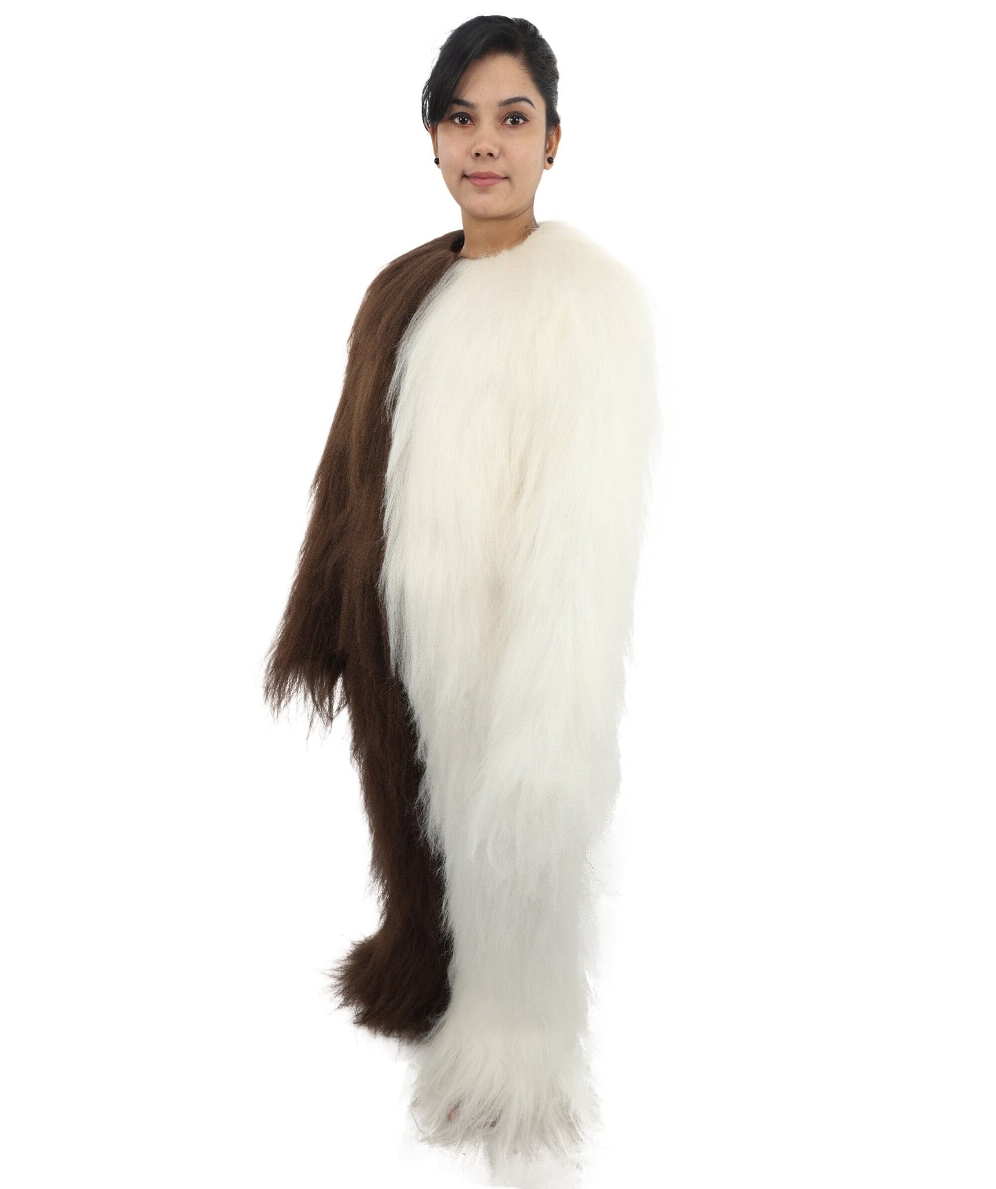 HPO Teen Extreme Hairy Person Two Part Costume, Mask and Bundle Set - Full-Body Hair Suit Extra-Long Costume Wig for Halloween, Cosplay & Parties - Multiple Color Options