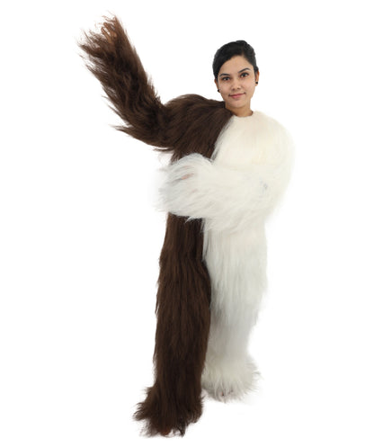 HPO Teen Extreme Hairy Person Two Part Costume, Mask and Bundle Set - Full-Body Hair Suit Extra-Long Costume Wig for Halloween, Cosplay & Parties - Multiple Color Options