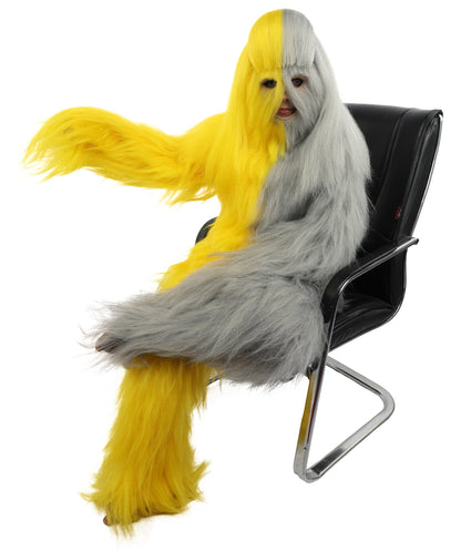 HPO Teen Extreme Hairy Person Two Part Costume, Mask and Bundle Set - Full-Body Hair Suit Extra-Long Costume Wig for Halloween, Cosplay & Parties - Multiple Color Options