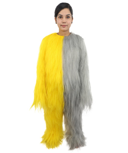 HPO Teen Extreme Hairy Person Two Part Costume, Mask and Bundle Set - Full-Body Hair Suit Extra-Long Costume Wig for Halloween, Cosplay & Parties - Multiple Color Options