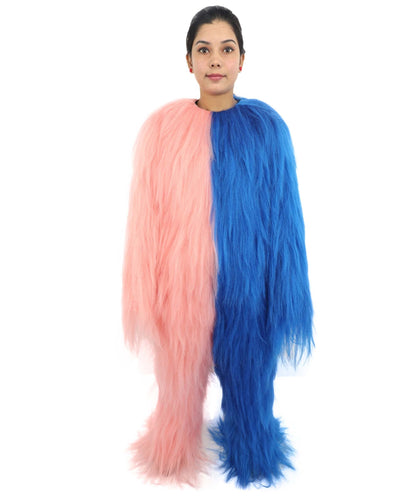 HPO Teen Extreme Hairy Person Two Part Costume, Mask and Bundle Set - Full-Body Hair Suit Extra-Long Costume Wig for Halloween, Cosplay & Parties - Multiple Color Options