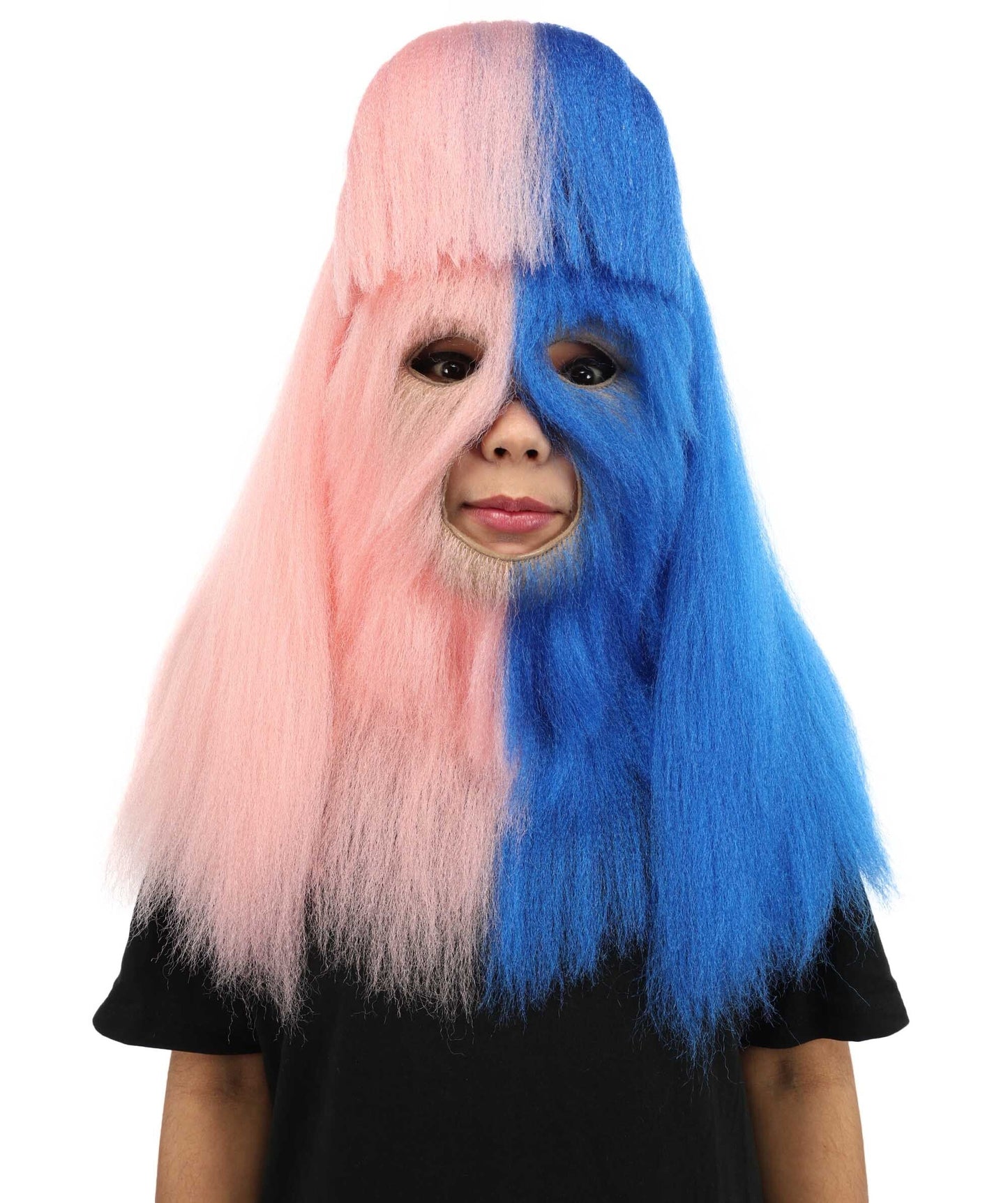 HPO Teen Extreme Hairy Person Two Part Costume, Mask and Bundle Set - Full-Body Hair Suit Extra-Long Costume Wig for Halloween, Cosplay & Parties - Multiple Color Options