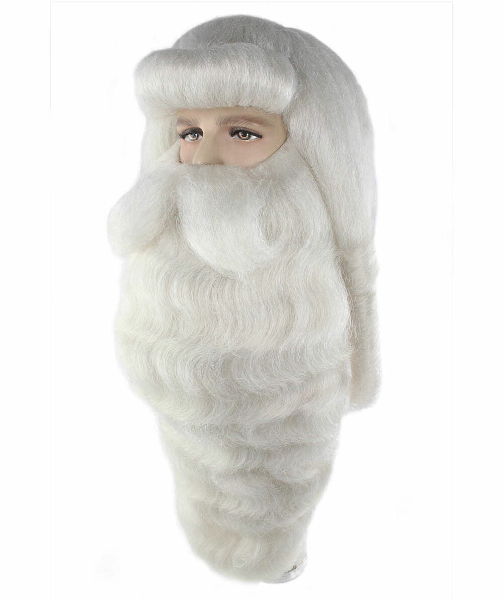 Xmas Party Super Santa Claus Christmas Bundle| Wig and Beard Sets | Premium Breathable Capless Cap