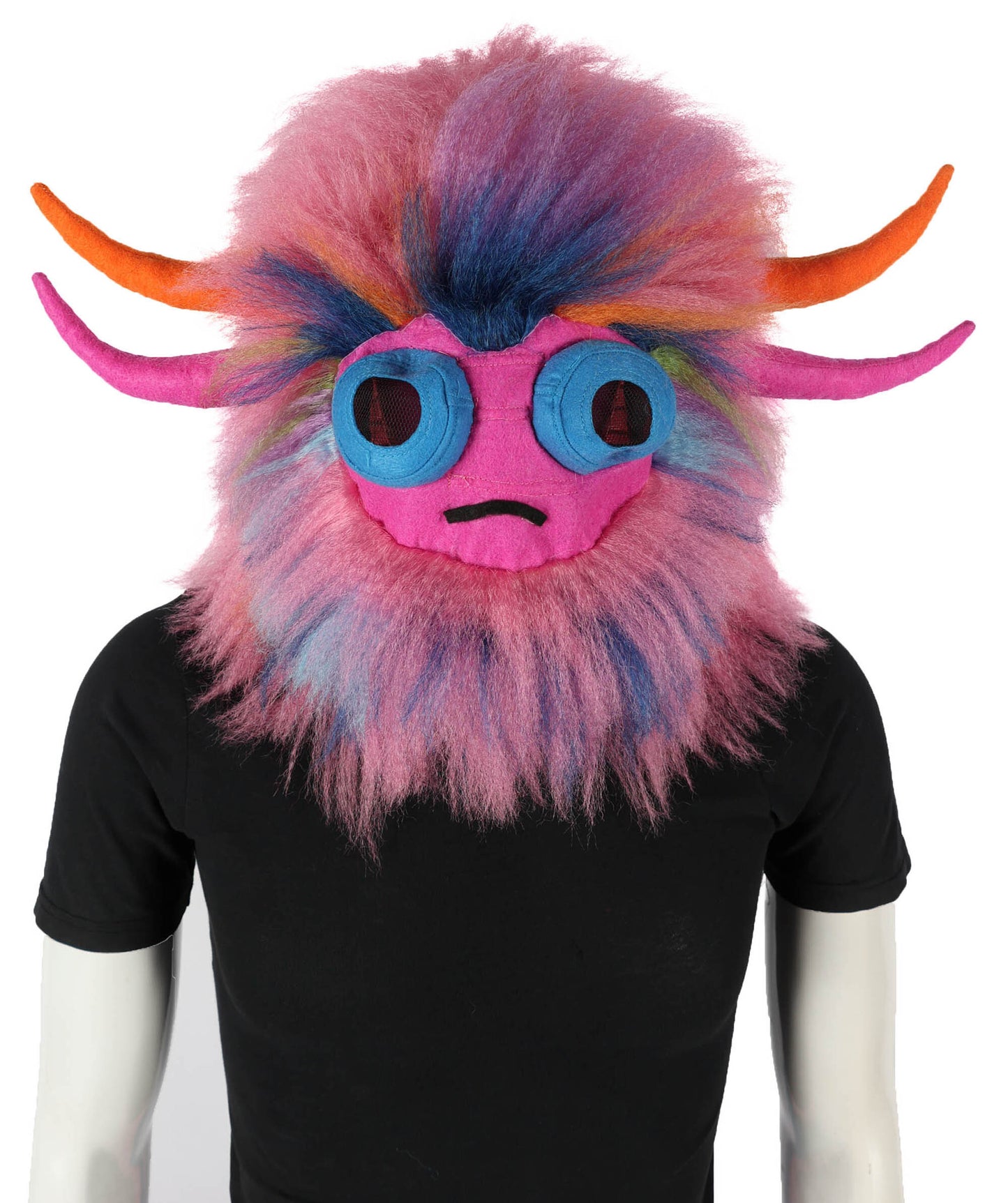 HPO Unisex Furry Monster Rainbow Mask, Bundle and costume, Full-Body Cosplay Suit, Perfect for Halloween and Parties Festivals
