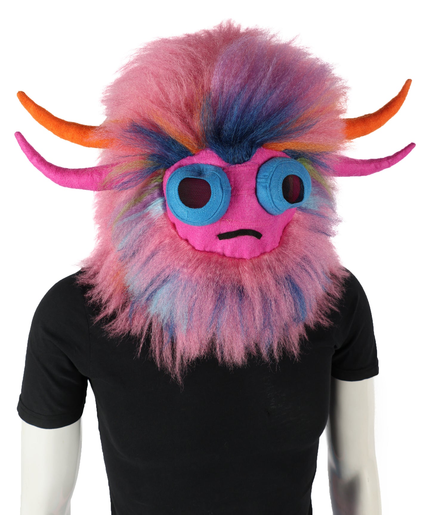 HPO Unisex Furry Monster Rainbow Mask, Bundle and costume, Full-Body Cosplay Suit, Perfect for Halloween and Parties Festivals