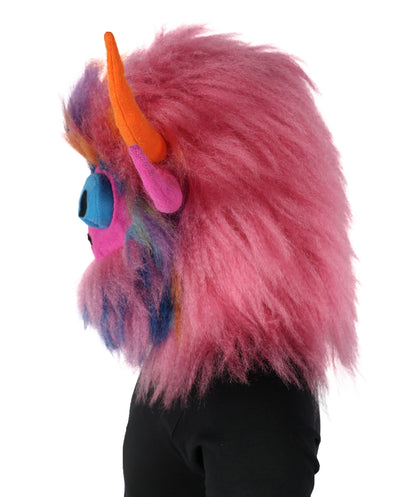 HPO Unisex Furry Monster Rainbow Mask, Bundle and costume, Full-Body Cosplay Suit, Perfect for Halloween and Parties Festivals