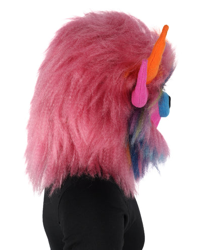HPO Unisex Furry Monster Rainbow Mask, Bundle and costume, Full-Body Cosplay Suit, Perfect for Halloween and Parties Festivals