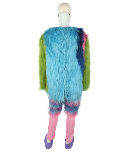HPO Unisex Furry Monster Rainbow Mask, Bundle and costume, Full-Body Cosplay Suit, Perfect for Halloween and Parties Festivals