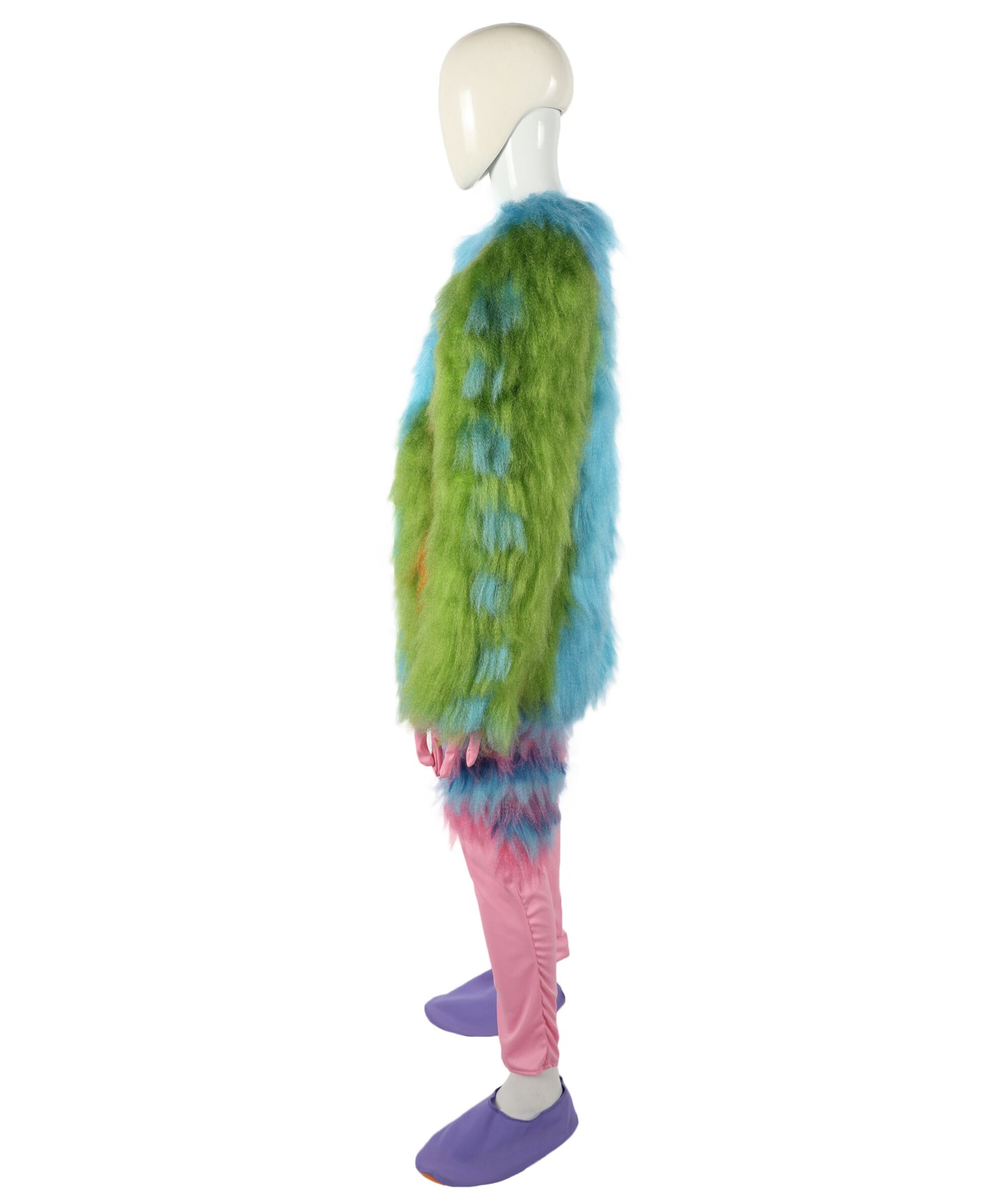 HPO Unisex Furry Monster Rainbow Mask, Bundle and costume, Full-Body Cosplay Suit, Perfect for Halloween and Parties Festivals