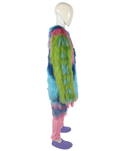 HPO Unisex Furry Monster Rainbow Mask, Bundle and costume, Full-Body Cosplay Suit, Perfect for Halloween and Parties Festivals