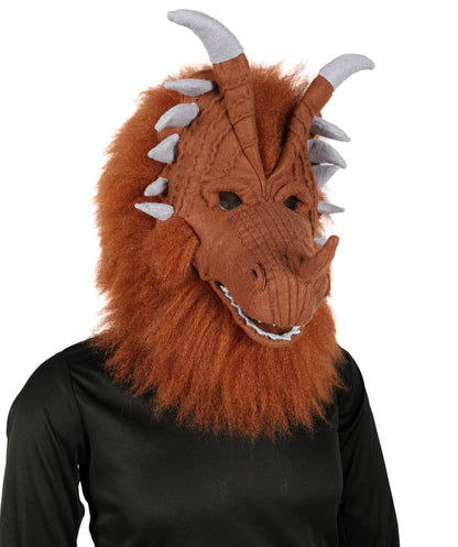 HPO Unisex Furry Monster 72-inch Full-Body Brown Beast Costume Set with Head Mask| Perfect for Halloween| Flame-retardant Synthetic Fabric