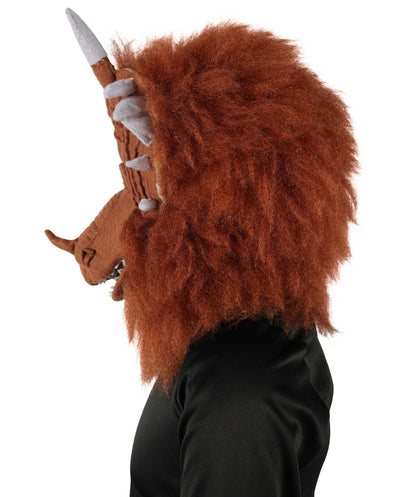 HPO Unisex Furry Monster 72-inch Full-Body Brown Beast Costume Set with Head Mask| Perfect for Halloween| Flame-retardant Synthetic Fabric