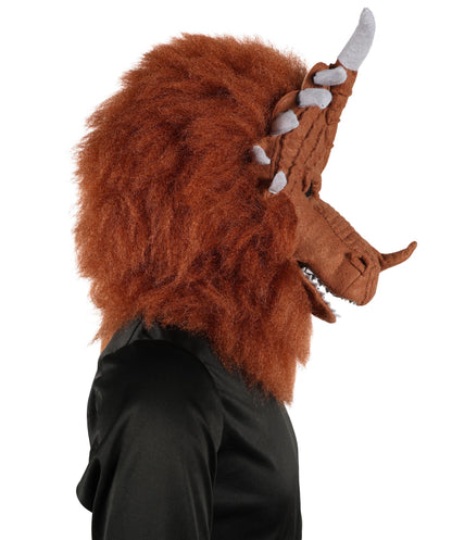 HPO Unisex Furry Monster 72-inch Full-Body Brown Beast Costume Set with Head Mask| Perfect for Halloween| Flame-retardant Synthetic Fabric