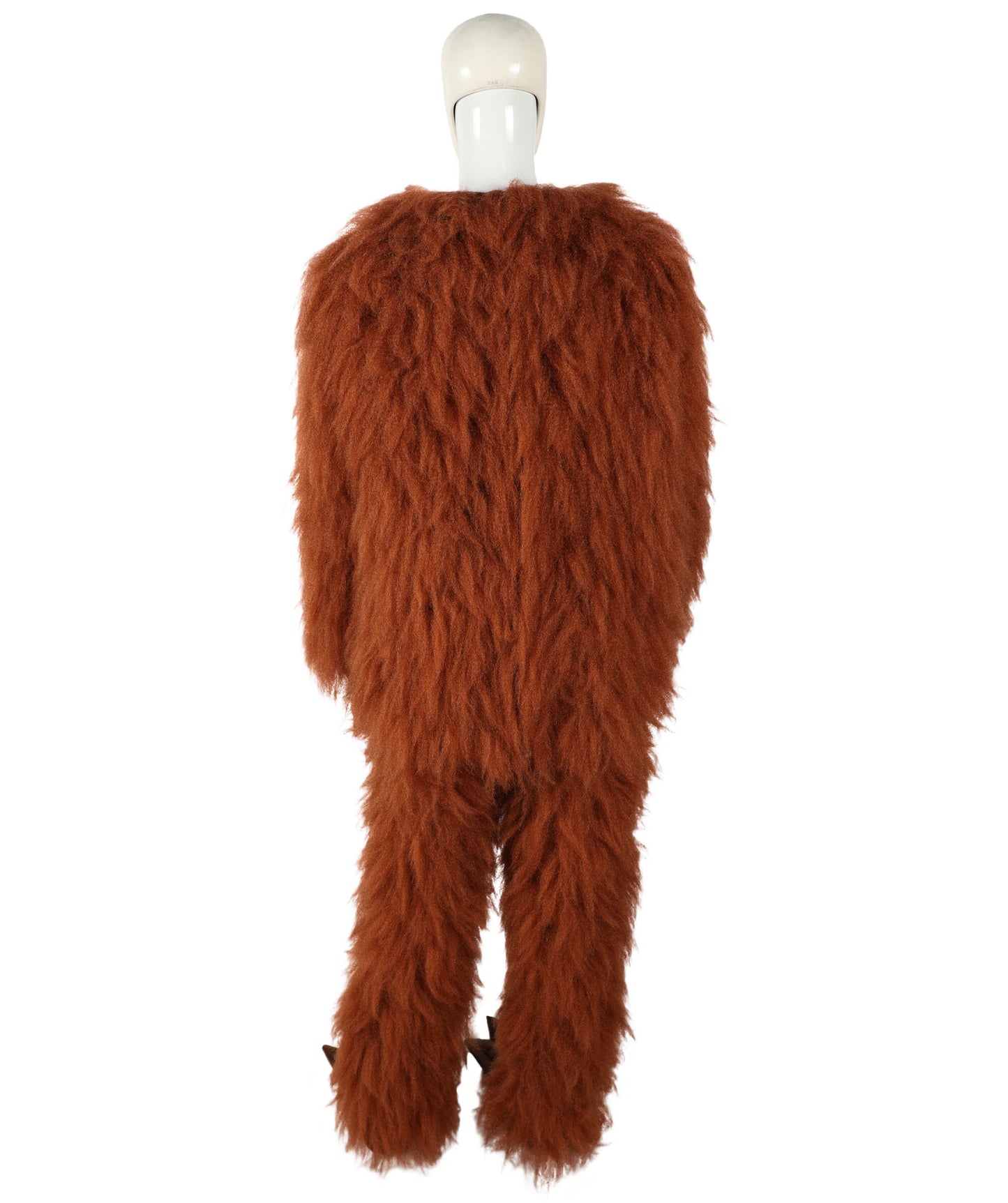 HPO Unisex Furry Monster 72-inch Full-Body Brown Beast Costume Set with Head Mask| Perfect for Halloween| Flame-retardant Synthetic Fabric