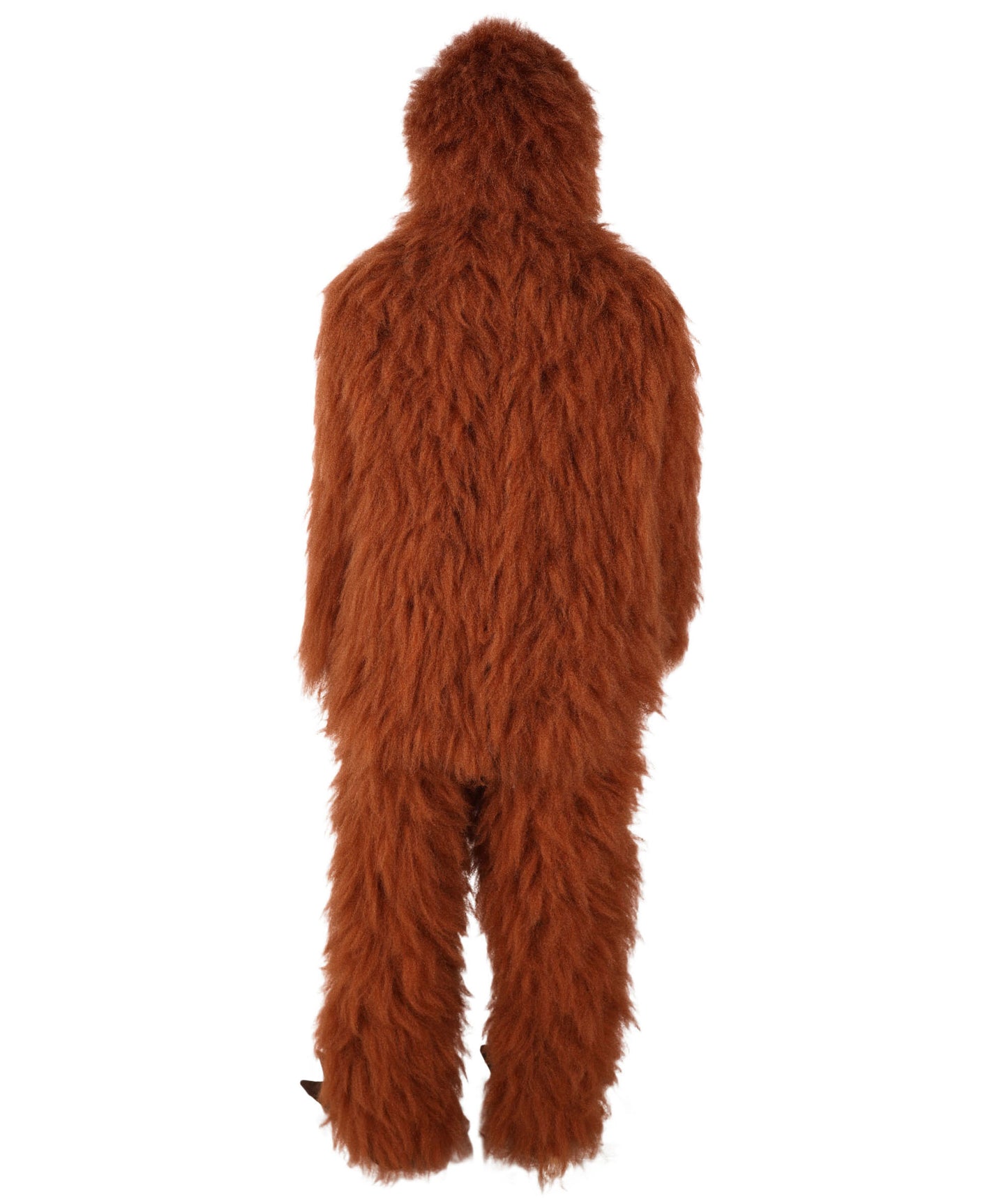 HPO Unisex Furry Monster 72-inch Full-Body Brown Beast Costume Set with Head Mask| Perfect for Halloween| Flame-retardant Synthetic Fabric