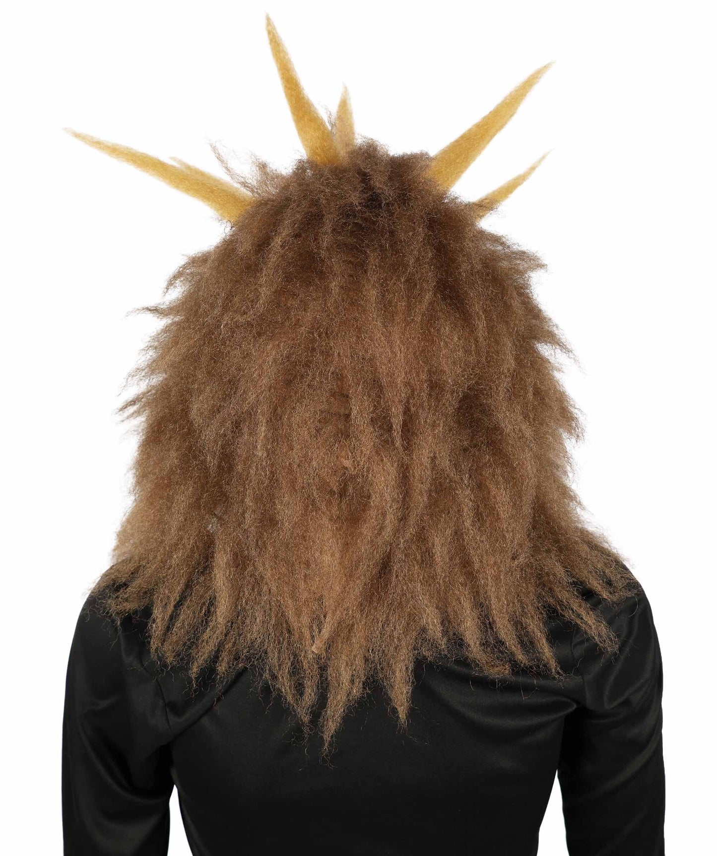 HPO Unisex Furry Brown & Yellow Bird Monster Costume Set with Head Mask| Perfect for Halloween| Flame-retardant Synthetic Fabric