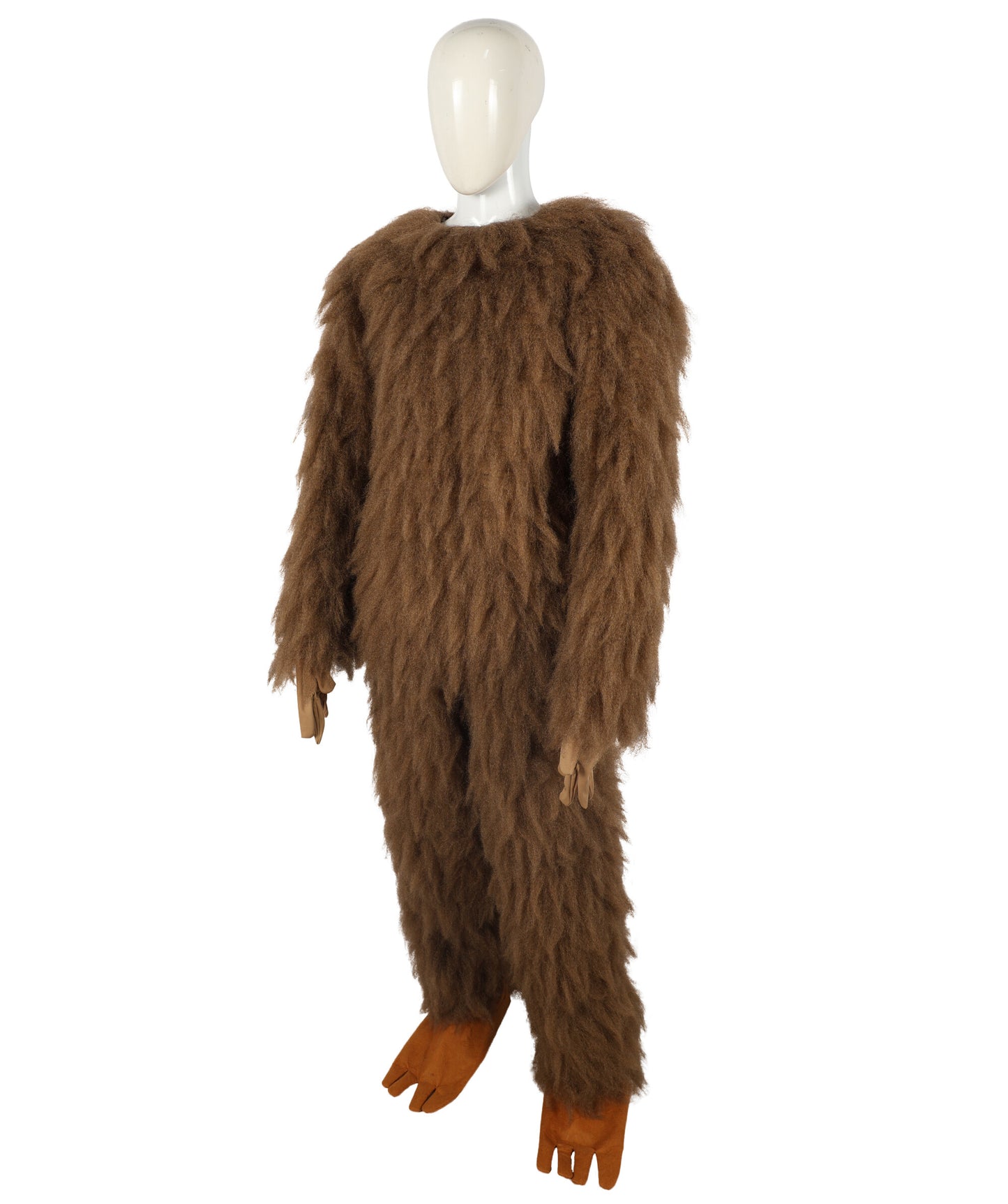 HPO Unisex Furry Brown & Yellow Bird Monster Costume Set with Head Mask| Perfect for Halloween| Flame-retardant Synthetic Fabric