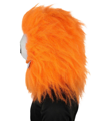 HPO Unisex Furry Orange One-Eyed Beast Monster Cyclops Costume Set with Head Mask| Perfect for Halloween| Flame-retardant Synthetic Fabric