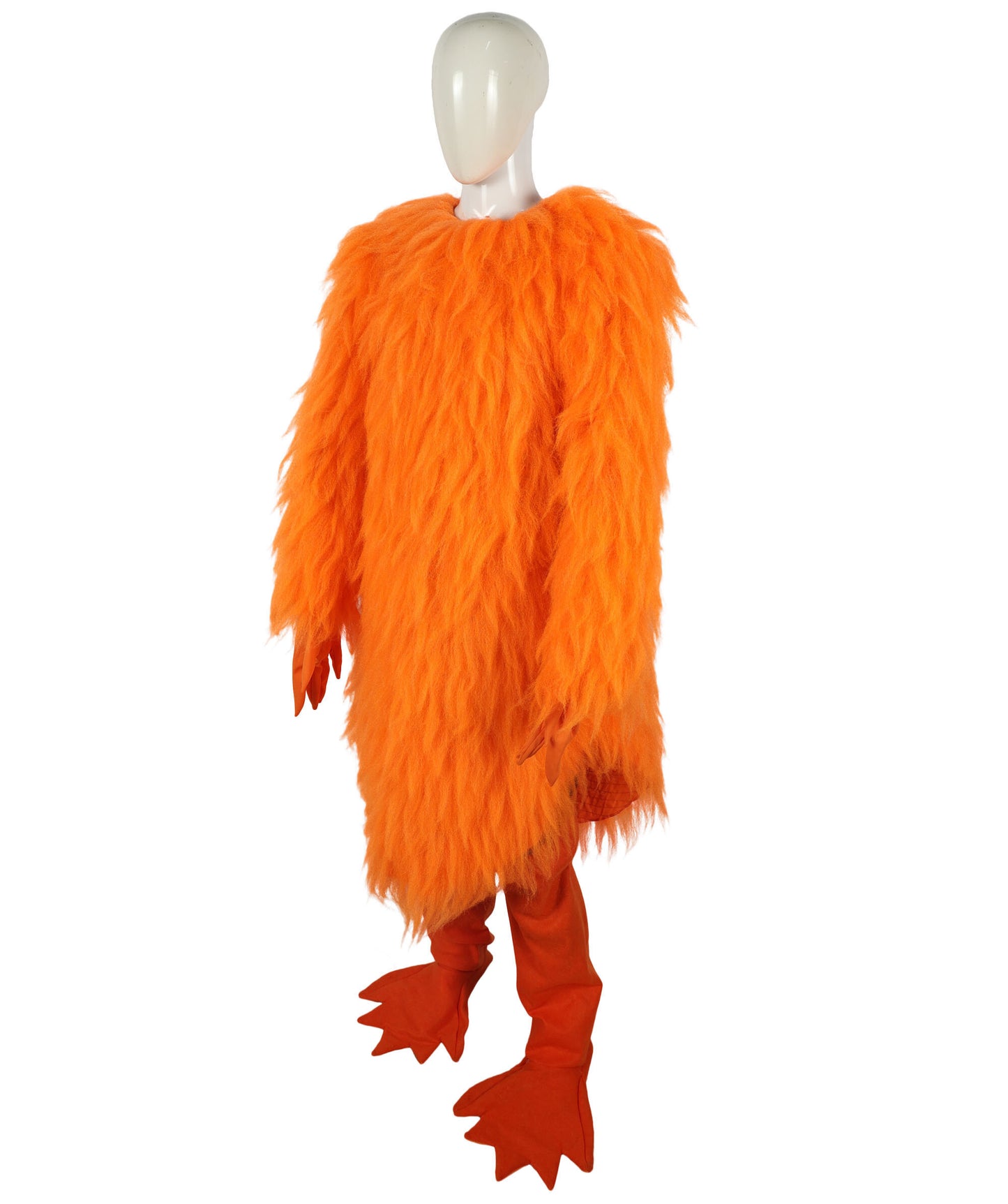 HPO Unisex Furry Orange One-Eyed Beast Monster Cyclops Costume Set with Head Mask| Perfect for Halloween| Flame-retardant Synthetic Fabric