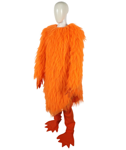 HPO Unisex Furry Orange One-Eyed Beast Monster Cyclops Costume Set with Head Mask| Perfect for Halloween| Flame-retardant Synthetic Fabric