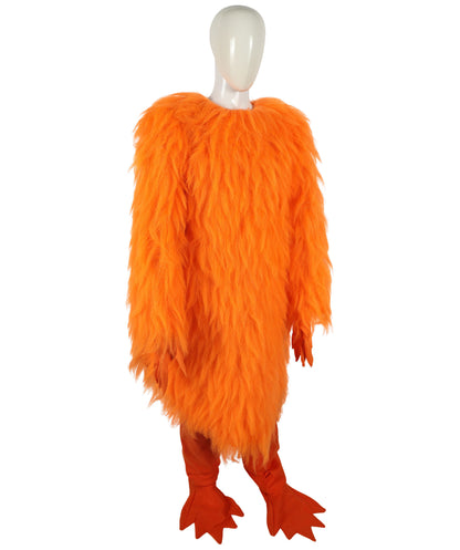 HPO Unisex Furry Orange One-Eyed Beast Monster Cyclops Costume Set with Head Mask| Perfect for Halloween| Flame-retardant Synthetic Fabric