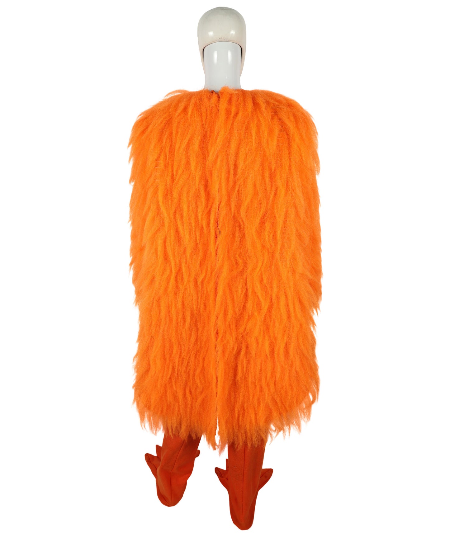 HPO Unisex Furry Orange One-Eyed Beast Monster Cyclops Costume Set with Head Mask| Perfect for Halloween| Flame-retardant Synthetic Fabric