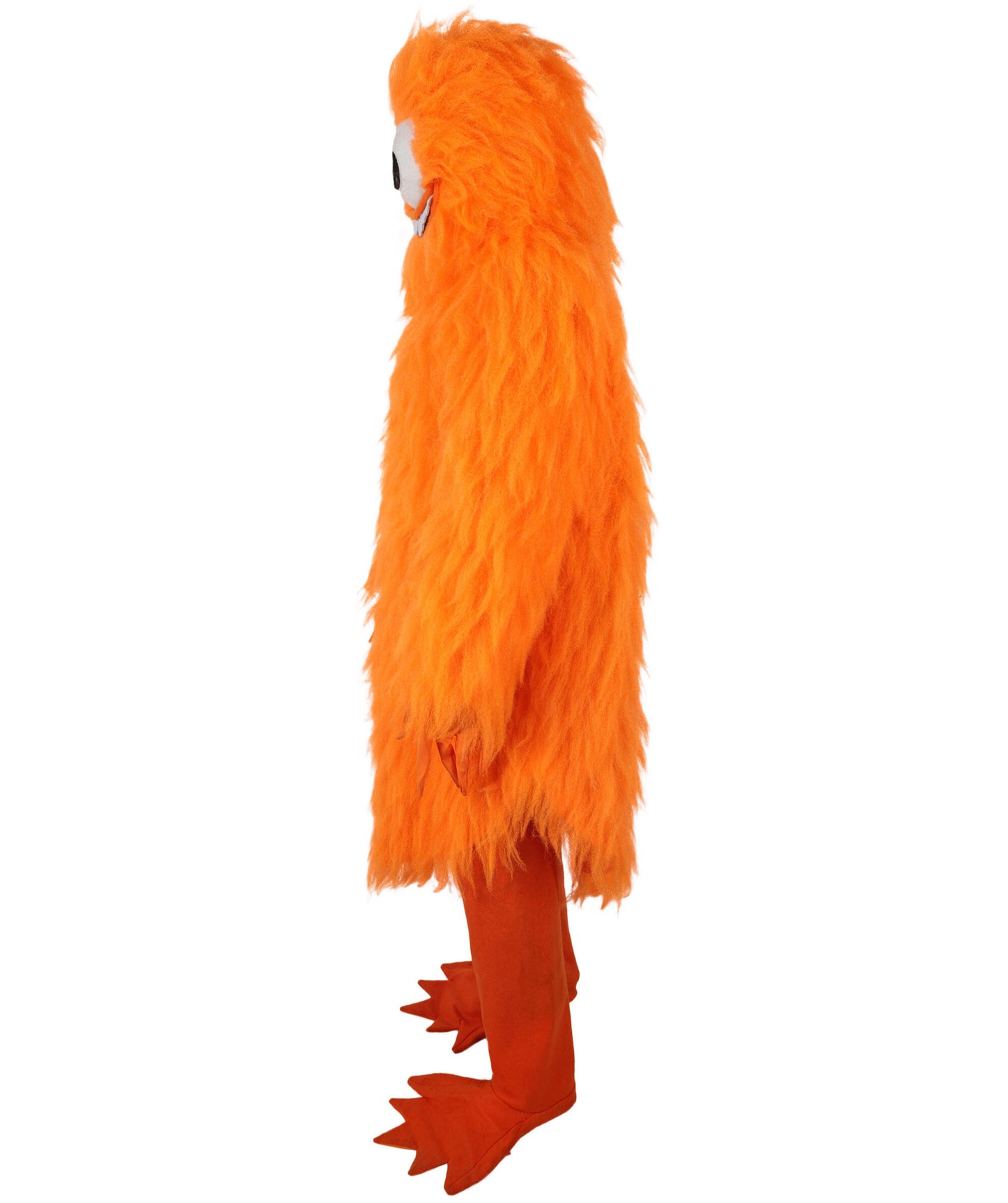 HPO Unisex Furry Orange One-Eyed Beast Monster Cyclops Costume Set with Head Mask| Perfect for Halloween| Flame-retardant Synthetic Fabric