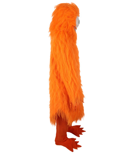 HPO Unisex Furry Orange One-Eyed Beast Monster Cyclops Costume Set with Head Mask| Perfect for Halloween| Flame-retardant Synthetic Fabric