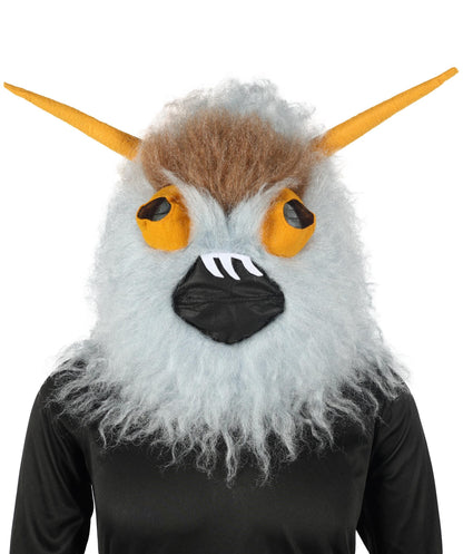 HPO Unisex Furry 75 Inch Blue Horned Multiple Monster Costume Set with Head Mask| Perfect for Halloween| Flame-retardant Synthetic Fabric