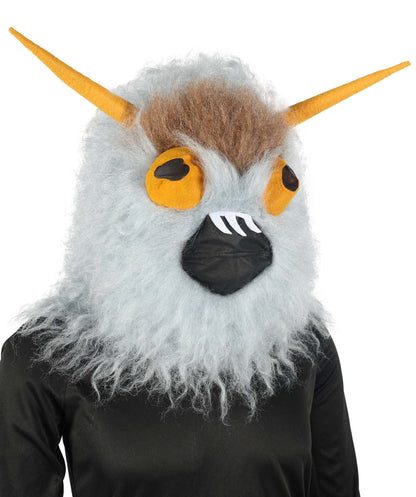 HPO Unisex Furry 75 Inch Blue Horned Multiple Monster Costume Set with Head Mask| Perfect for Halloween| Flame-retardant Synthetic Fabric