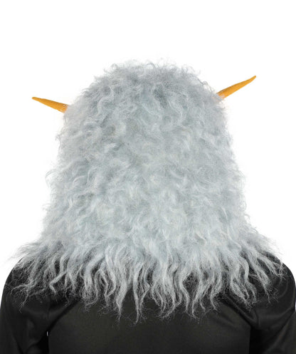 HPO Unisex Furry 75 Inch Blue Horned Multiple Monster Costume Set with Head Mask| Perfect for Halloween| Flame-retardant Synthetic Fabric