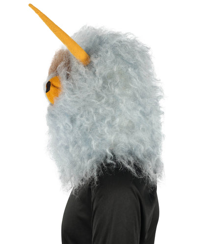 HPO Unisex Furry 75 Inch Blue Horned Multiple Monster Costume Set with Head Mask| Perfect for Halloween| Flame-retardant Synthetic Fabric