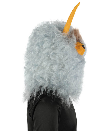 HPO Unisex Furry 75 Inch Blue Horned Multiple Monster Costume Set with Head Mask| Perfect for Halloween| Flame-retardant Synthetic Fabric