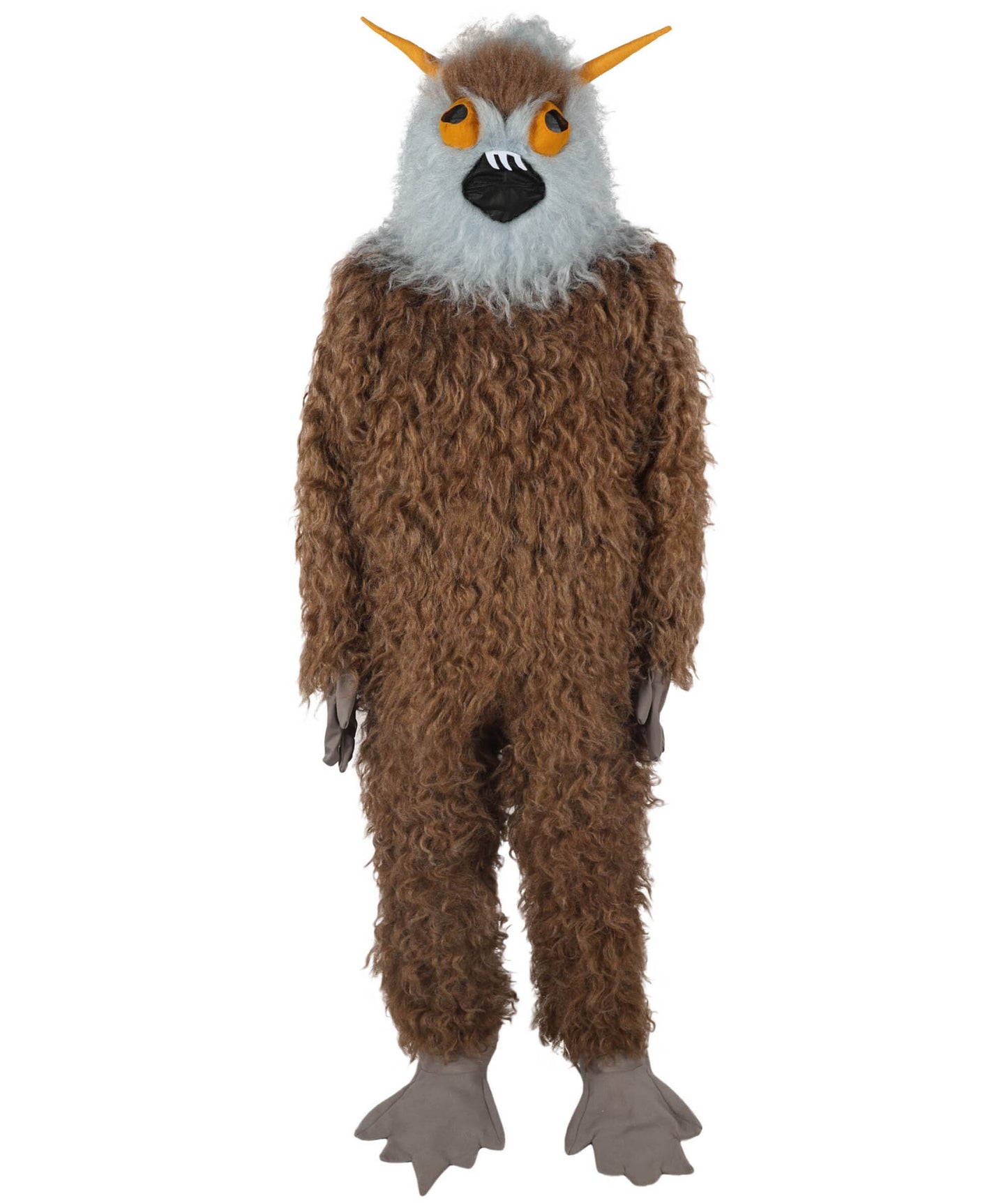 HPO Unisex Furry 75 Inch Blue Horned Multiple Monster Costume Set with Head Mask| Perfect for Halloween| Flame-retardant Synthetic Fabric