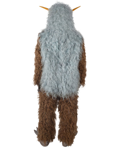 HPO Unisex Furry 75 Inch Blue Horned Multiple Monster Costume Set with Head Mask| Perfect for Halloween| Flame-retardant Synthetic Fabric