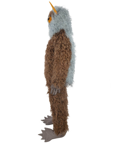 HPO Unisex Furry 75 Inch Blue Horned Multiple Monster Costume Set with Head Mask| Perfect for Halloween| Flame-retardant Synthetic Fabric