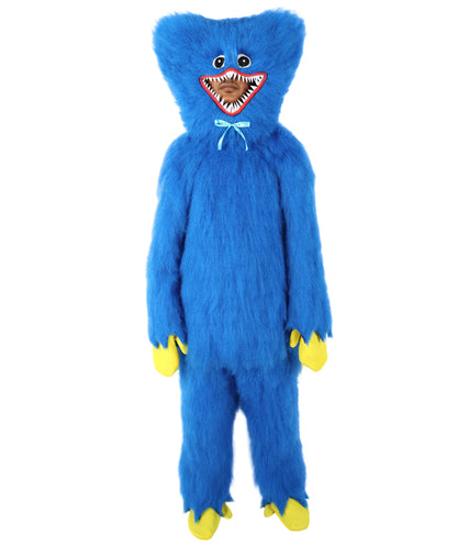 HPO Adult Furry Blue Monster Full-Body Costume with Scary Mask| Perfect for Halloween| Flame-retardant Synthetic Fabric
