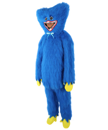 HPO Adult Furry Blue Monster Full-Body Costume with Scary Mask| Perfect for Halloween| Flame-retardant Synthetic Fabric