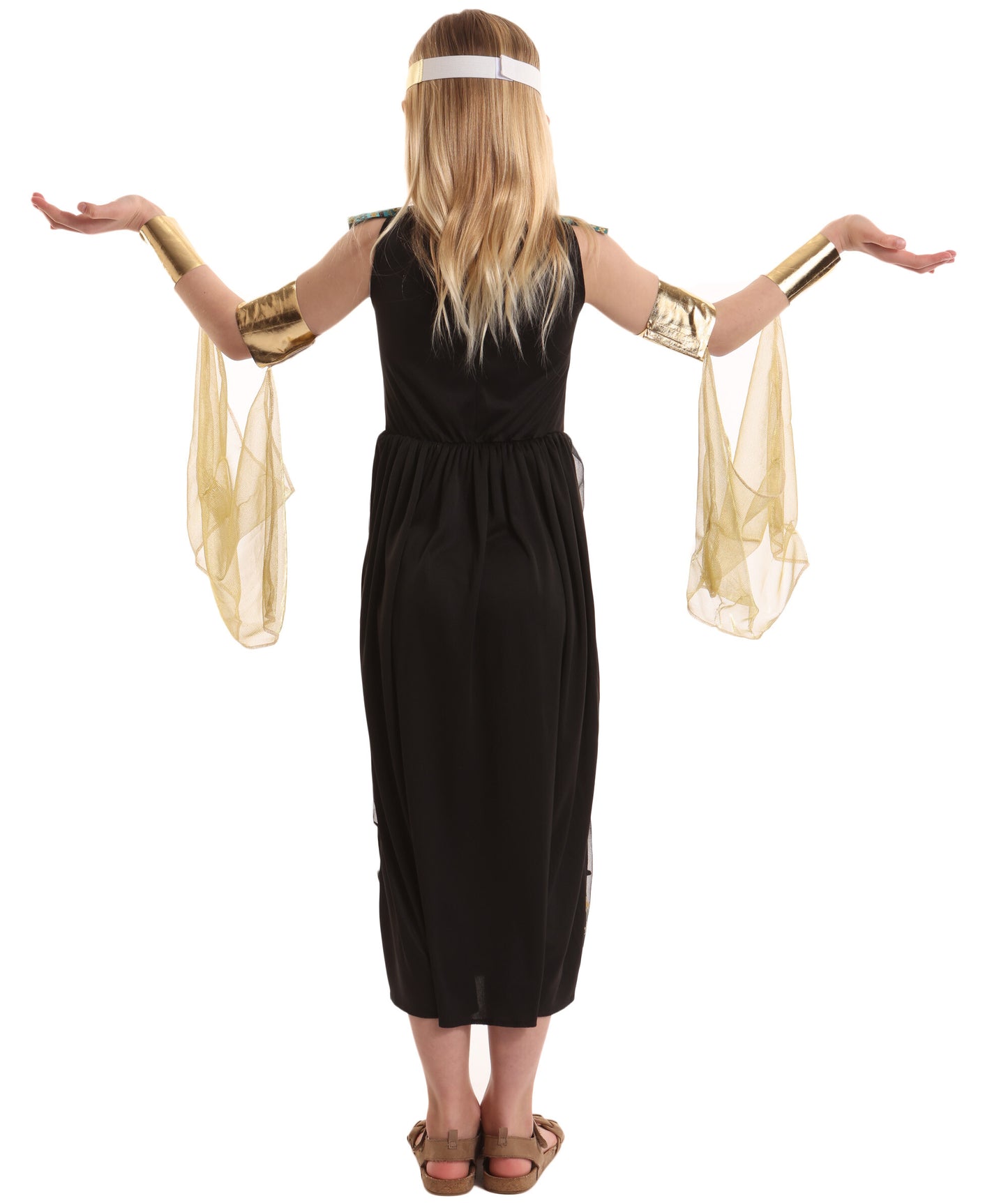 HPO Girl's Royal Black Cleopatra Costume | Suitable for Halloween | Flame-retardant Synthetic Fabric