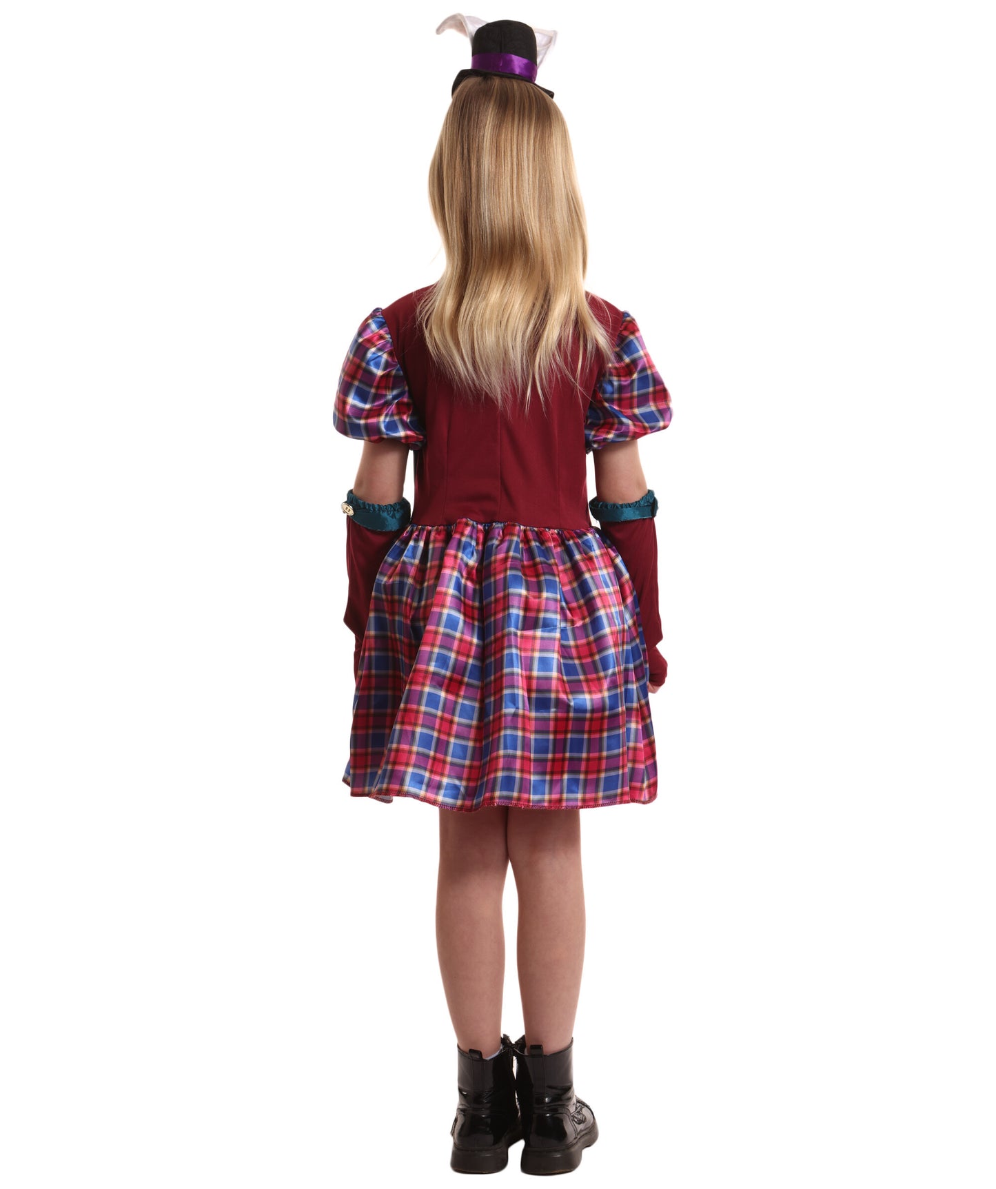 HPO Girls Fantasy Tea Party Mad Hatter Costume| Suitable for Halloween | Flame-retardant Synthetic Fabric