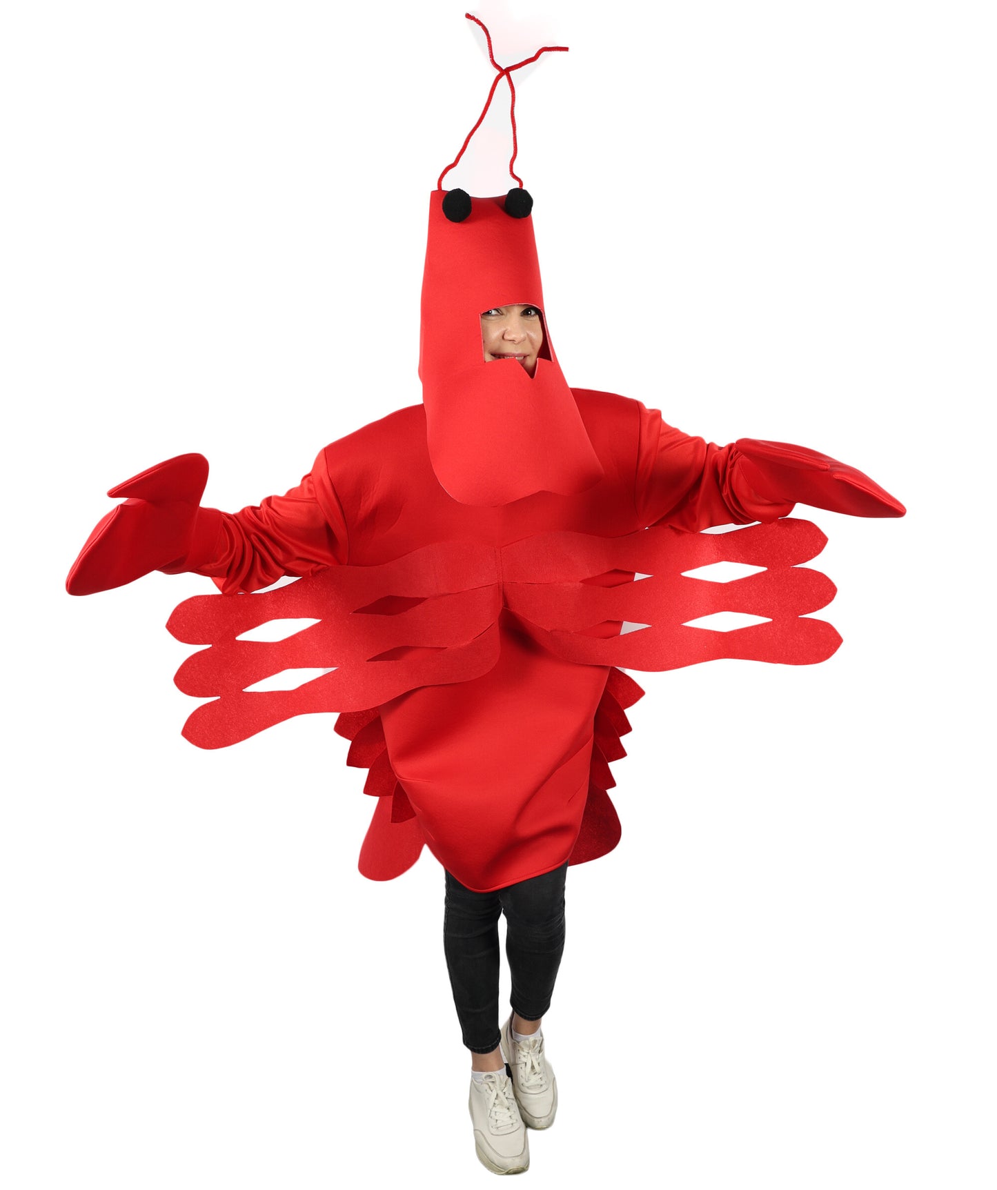 HPO Adult Unisex's Sea Creature Red Lobster Costume| Suitable for Halloween | Flame-retardant Synthetic Fabric
