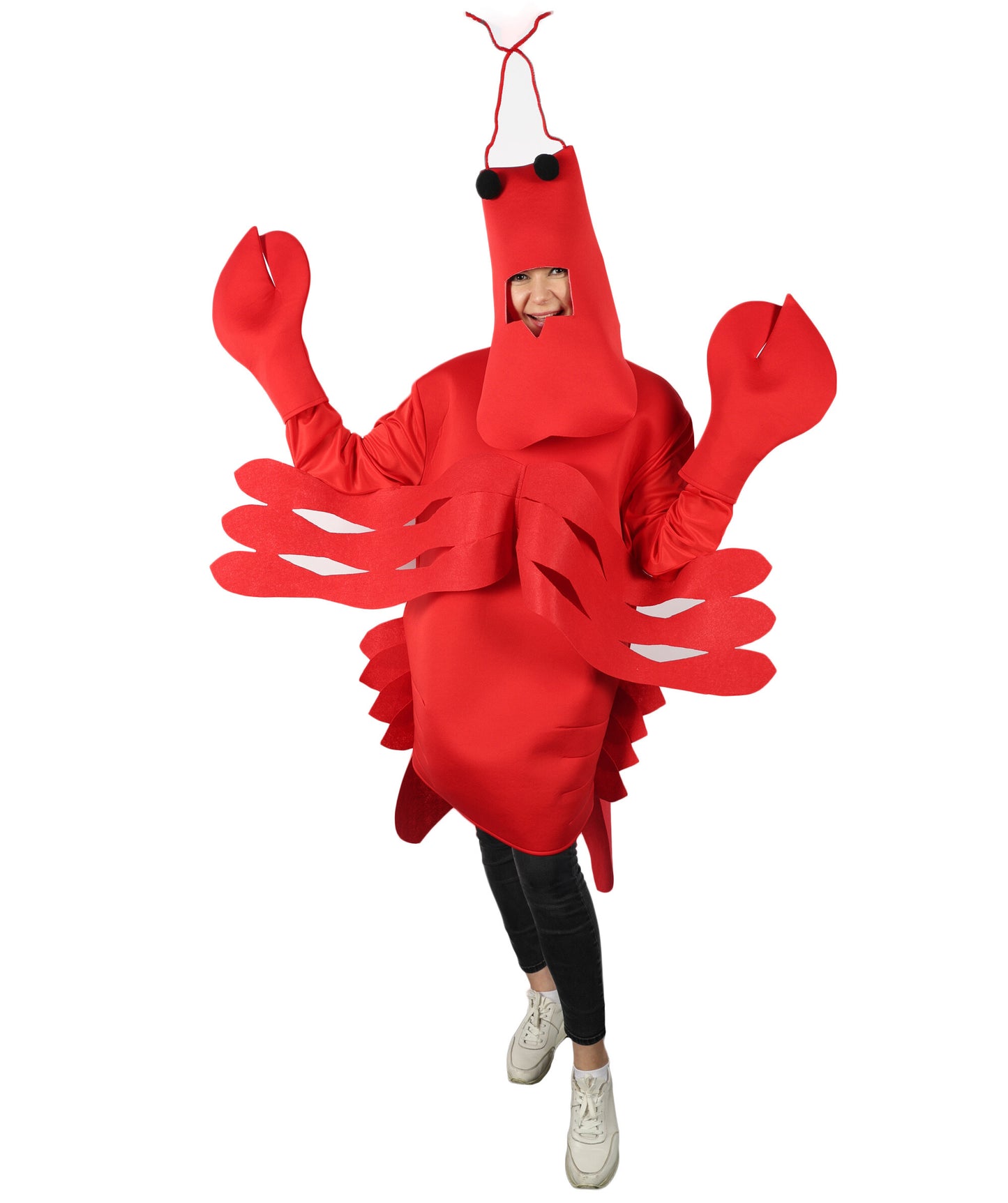 HPO Adult Unisex's Sea Creature Red Lobster Costume| Suitable for Halloween | Flame-retardant Synthetic Fabric