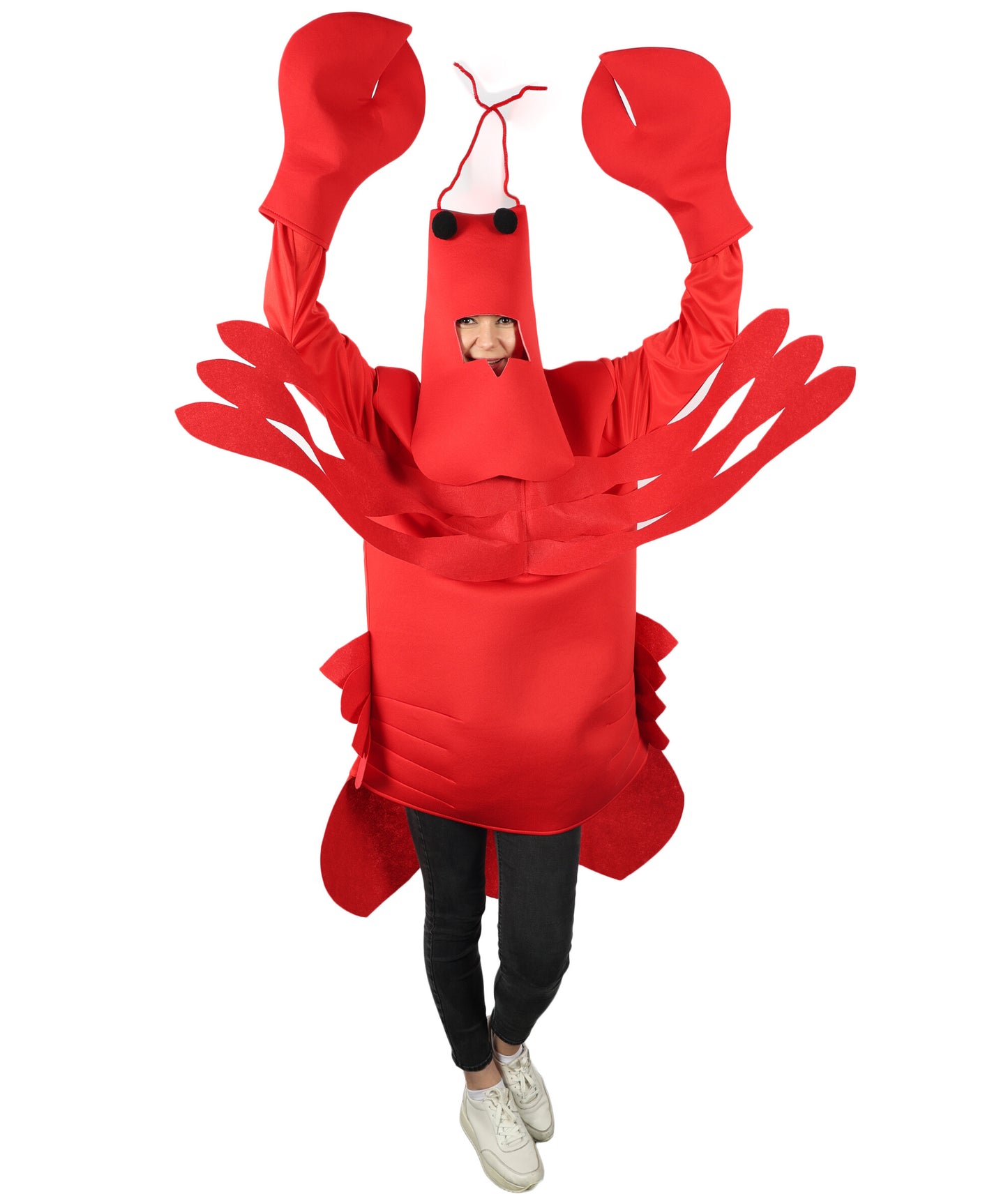 HPO Adult Unisex's Sea Creature Red Lobster Costume| Suitable for Halloween | Flame-retardant Synthetic Fabric