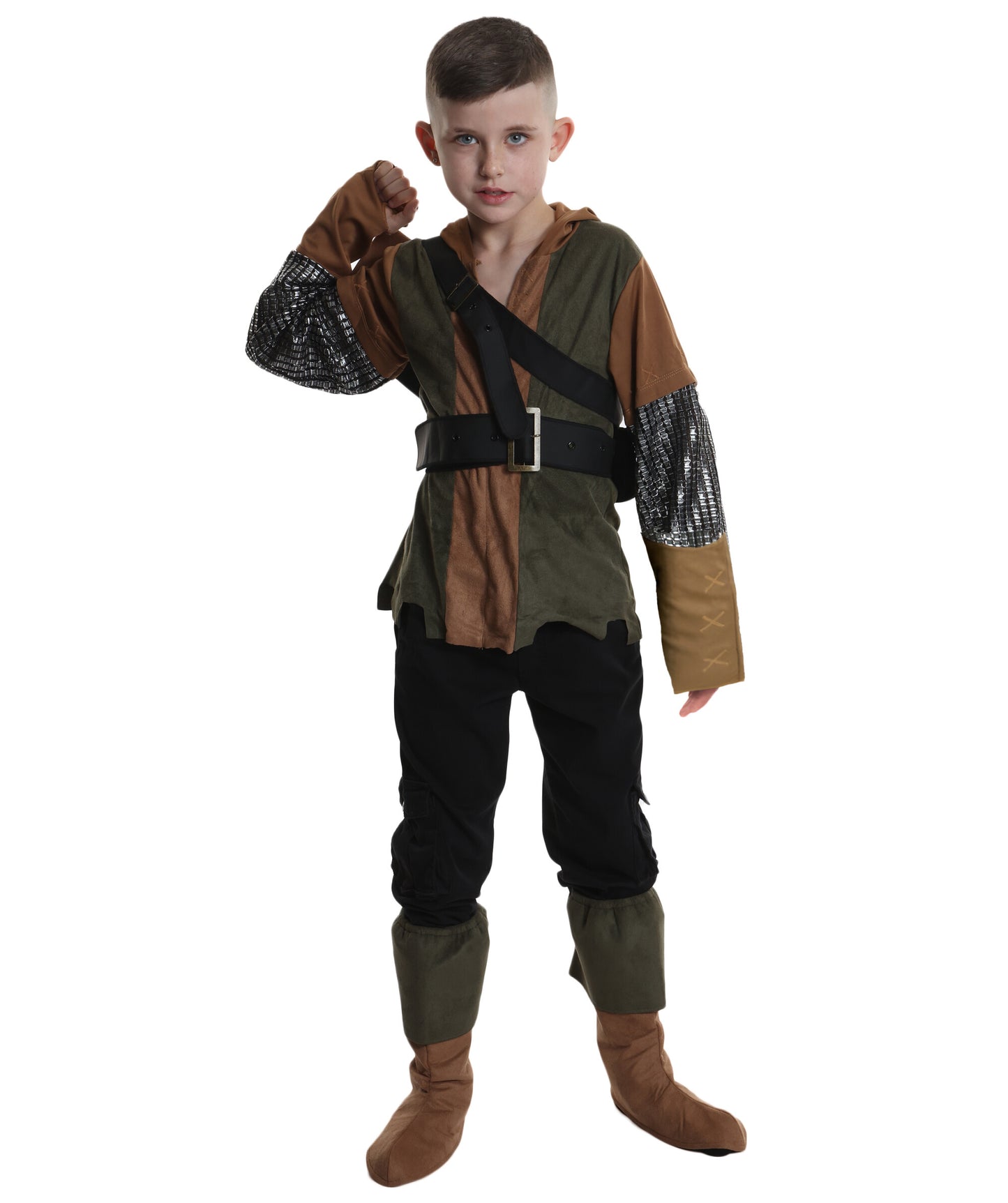 HPO Teen Brave Hunter Outlaw  Archer Costume| Suitable for Halloween | Flame-retardant Synthetic Fabric