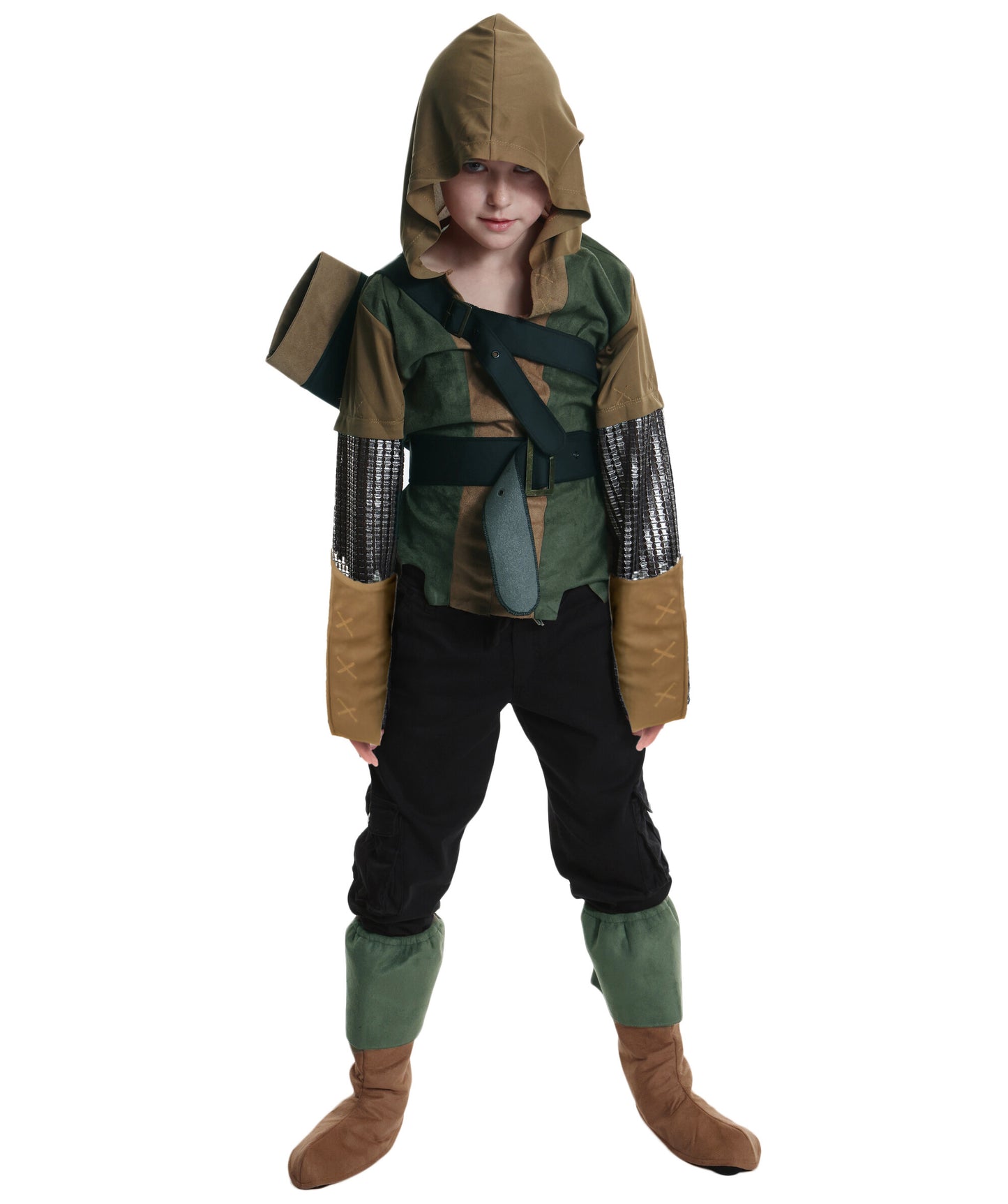 HPO Teen Brave Hunter Outlaw  Archer Costume| Suitable for Halloween | Flame-retardant Synthetic Fabric