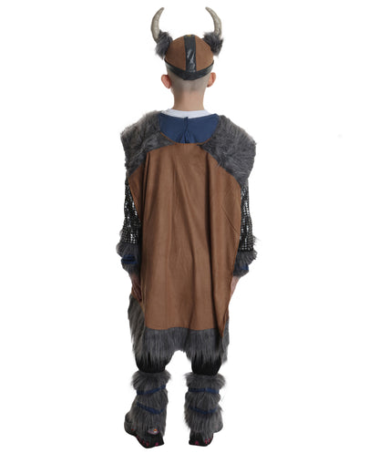HPO teen Viking Warrior Costume| Suitable for Halloween | Flame-retardant Synthetic Fabric