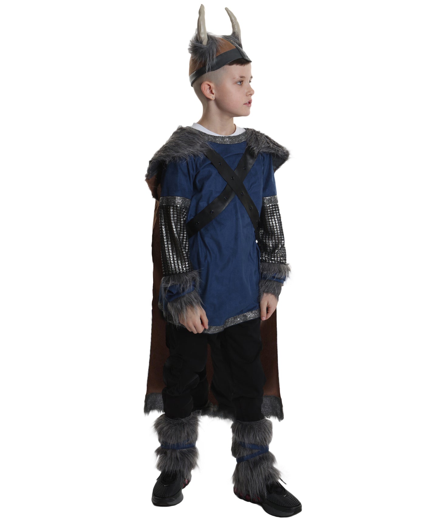 HPO teen Viking Warrior Costume| Suitable for Halloween | Flame-retardant Synthetic Fabric